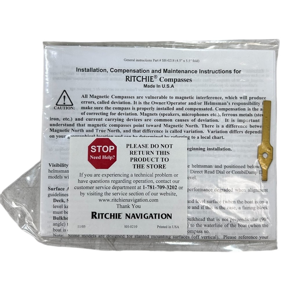 Ritchie SP-5C, Globemaster Deck / Binnacle Mounted Compass, Stainless