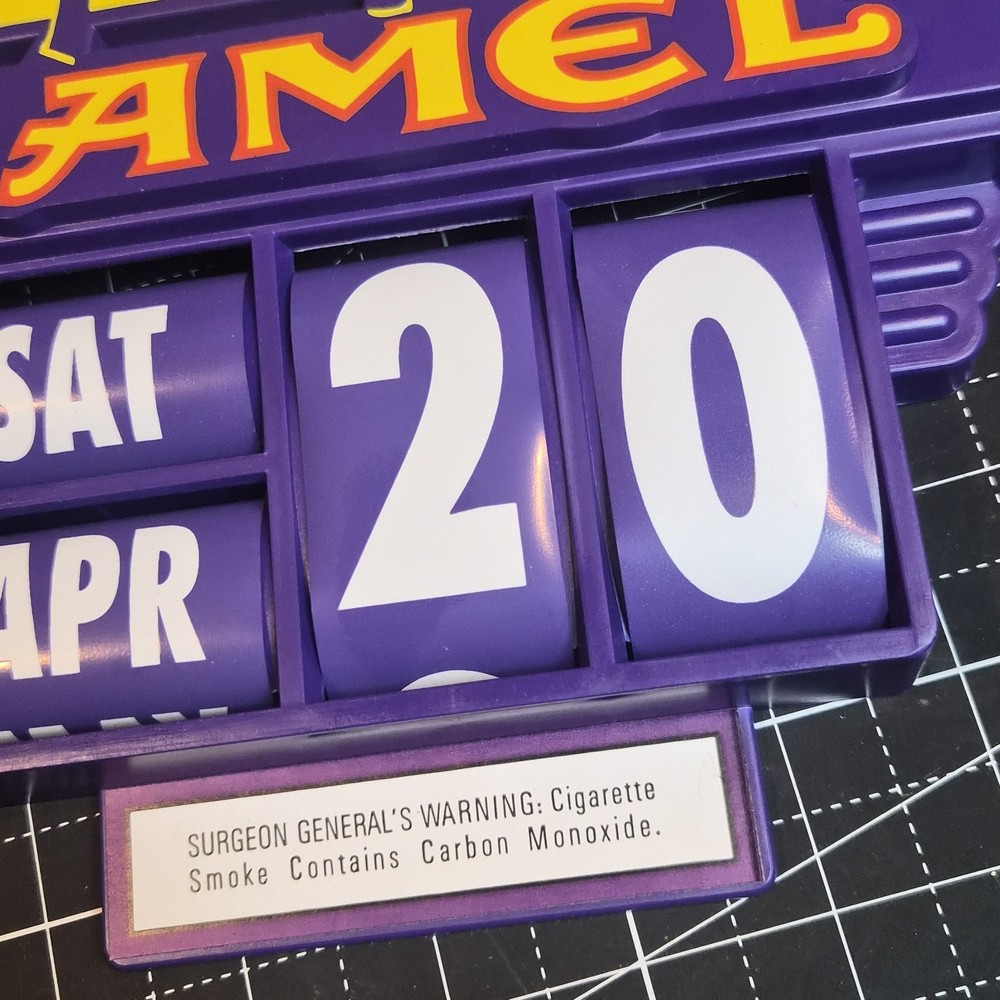 Vintage Camel Wall Calender Manual Turn Store Display