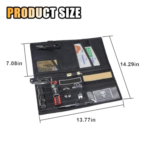 Tactical Molle Car Sun Visor Organizer, Large Molle Visor Panel Storage Black