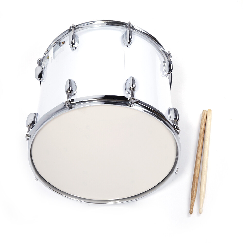 14 x10inches Marching Drum Drumsticks Key Strap White