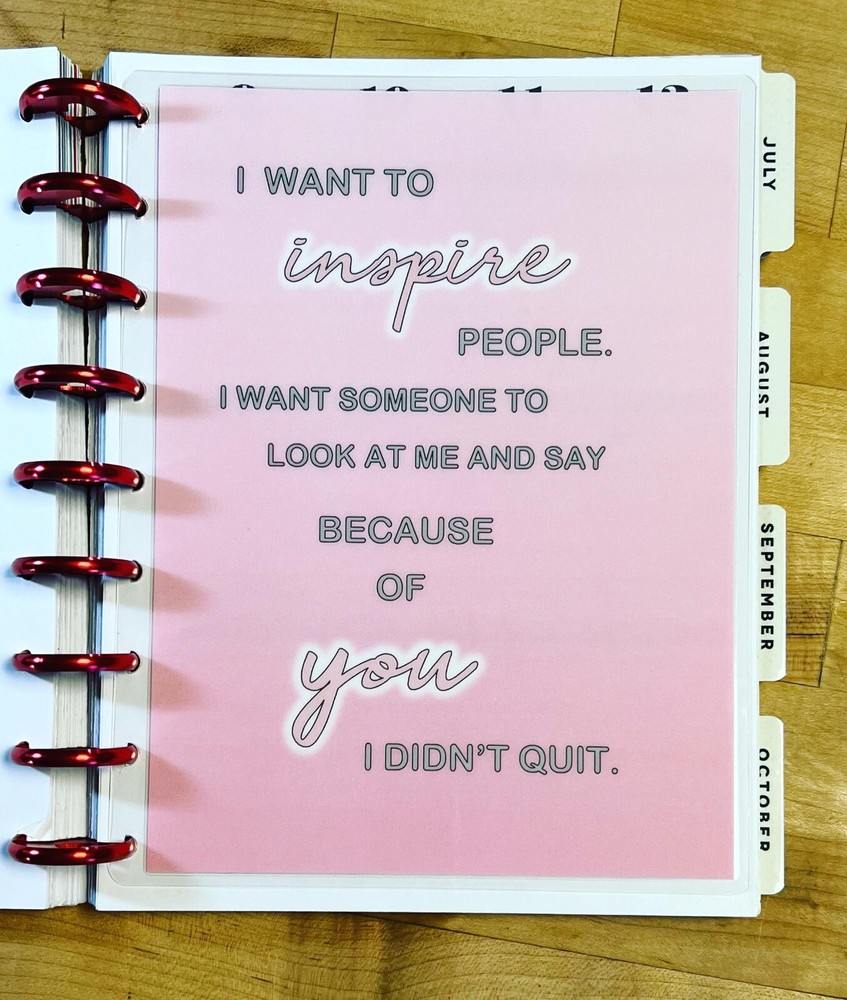 Inspiration Two-Sided Dashboard for use with Classic Happy Planner-
