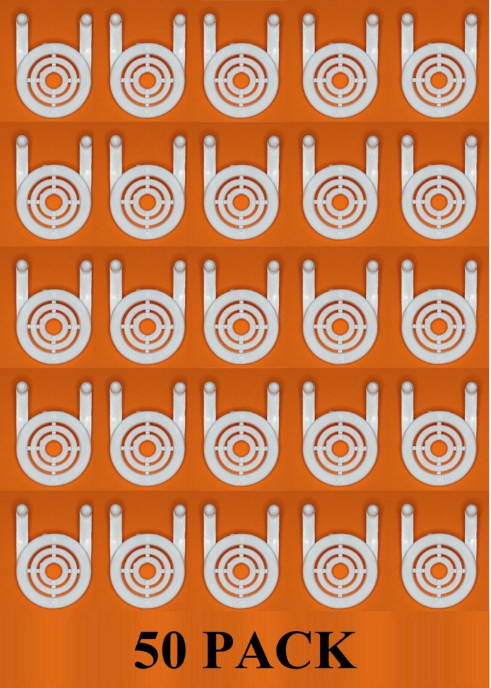 White Plastic Peg board Multi-Purpose Tool Holder 50 Pack PEGBOARD NOT INCLUDED