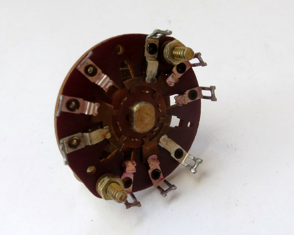CRL 3 pole 2 position rotary switch - make before break (shorting) - US made