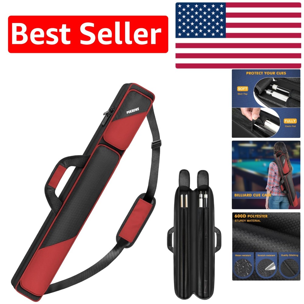 Versatile Pool Cue Carry Bag with Padded Strap & Protective Compartments