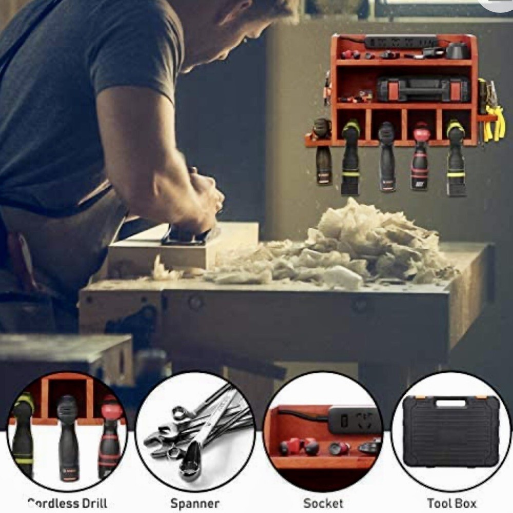 Power Tool Wall Storage & Charging Station • Sturdy, Convenient, Mount Anywhere