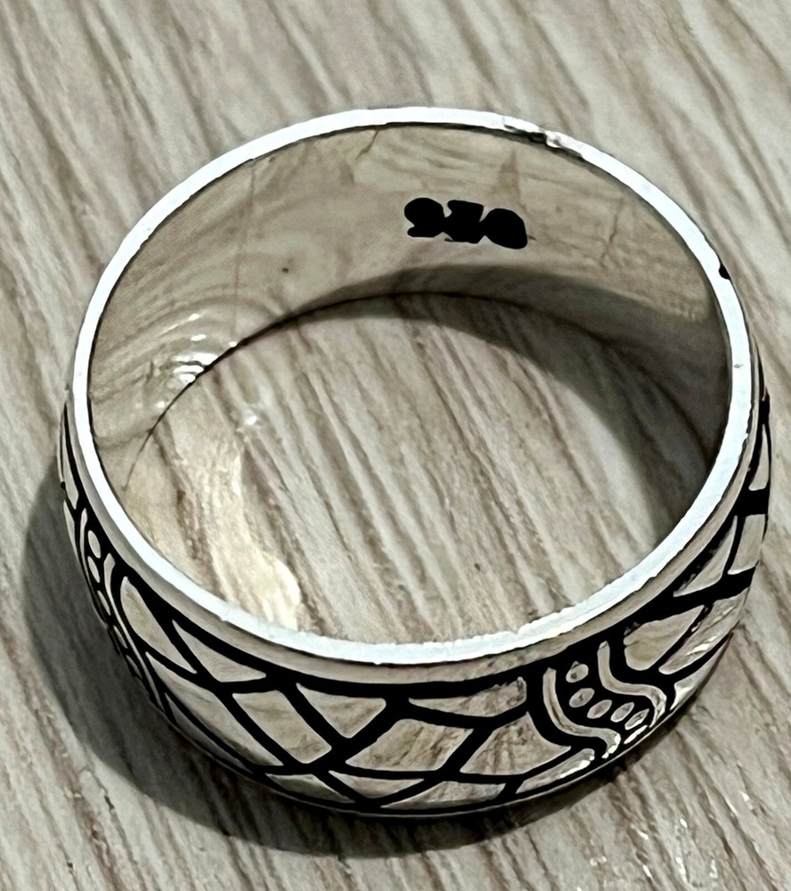 925 Sterling Silver Band Ring Size : 8.75 (FREE Resizing) #755