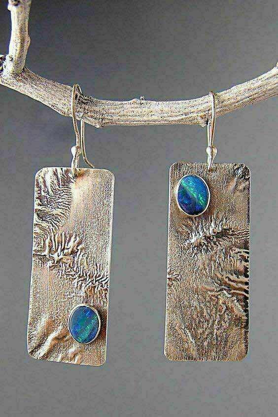 Unique New Silver Plated Blue Asymmetric Rectangle Hook Dangle Drop Earrings