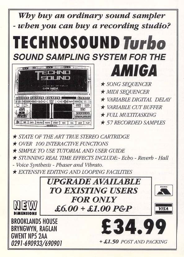 Commodore Amiga Techno Sound Turbo Stereo Sound Sampler Lite Package