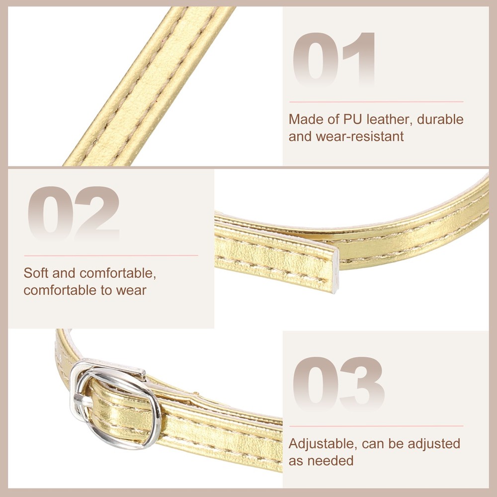3 Pair Replacement Ankle Strap for Heels Leather Shoe Band, Light Gold