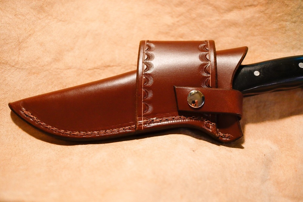 Custom Leather Crossdraw Sheath for Buck 124