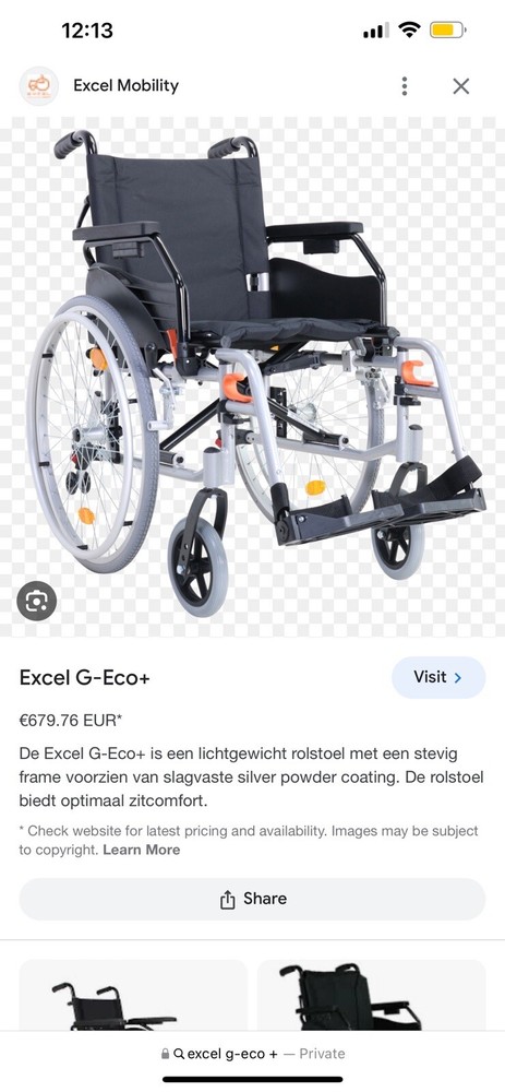 Wheelchair Excel Mobility G-Eco Plus