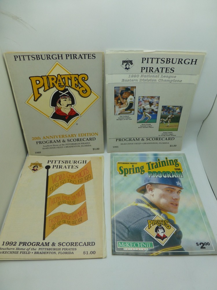PITTSBURGH PIRATES 89-91-92 & 96 OFFICIAL SPRING TRAINING PROGRAMS  BARRY BONDS