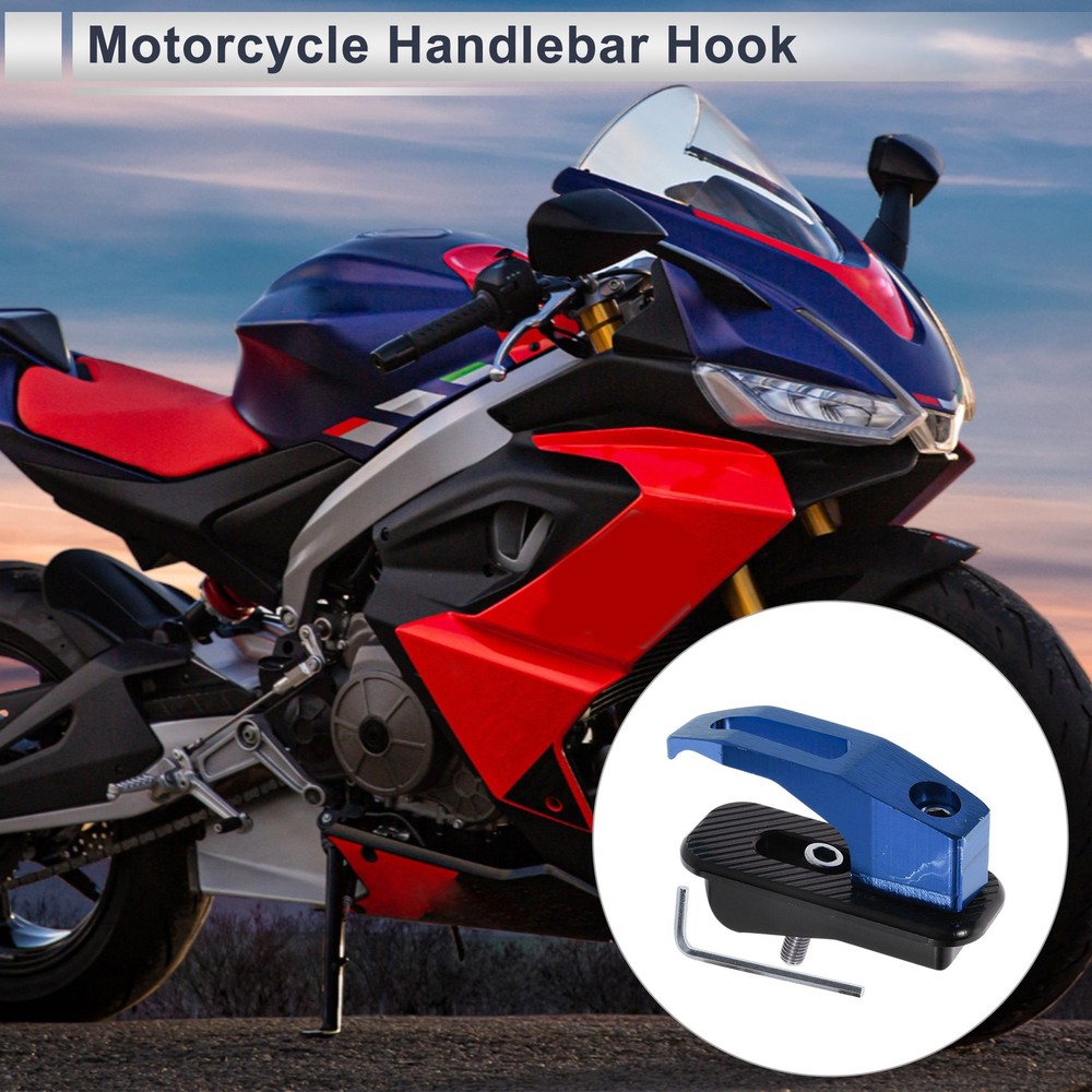 Alluper Alloy Motorcycle Hook for Minio Rectangular With Dark Blue Hole