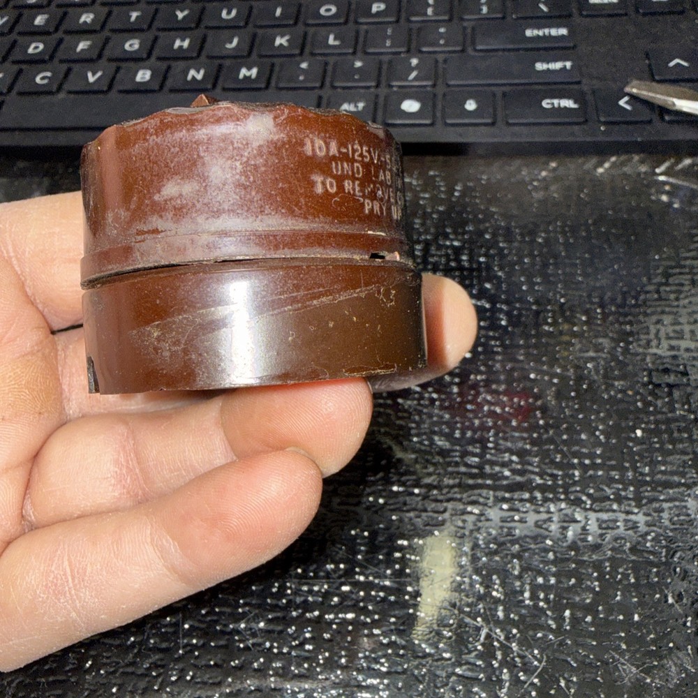 Vintage Round Surface mount Toggle Light Switch Bakelite early 1900s