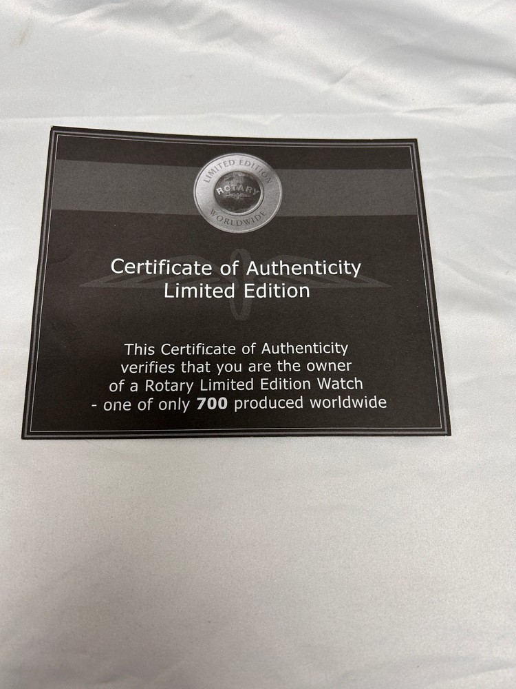 Rotary Certificate of Authenticity Limited Edition