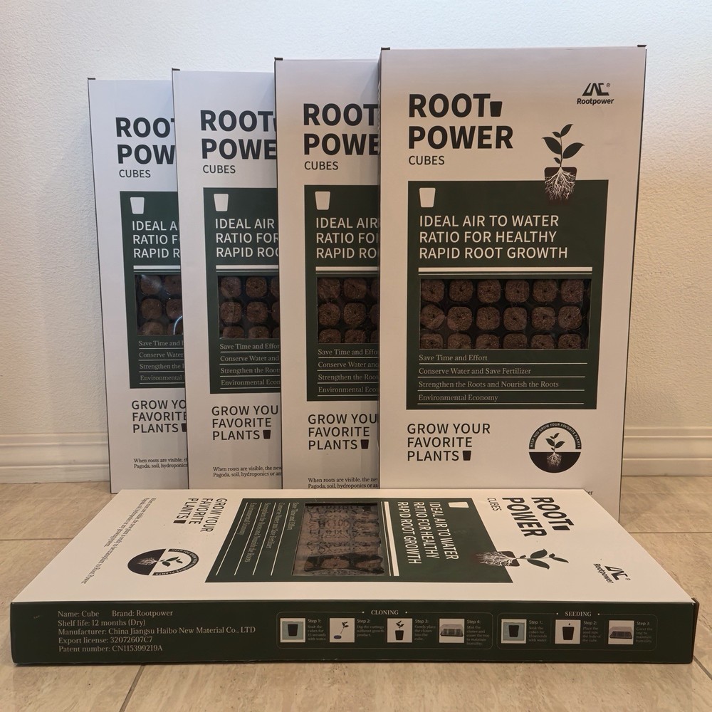 Rootpower Coco Coir Cubes Hydroponics Seeding Cutting Cloning 200 cell.