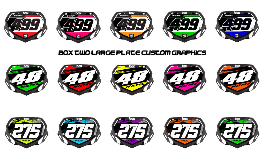 BOX TWO BMX NUMBER PLATE (Large) Custom printed Graphics Decals Stickers