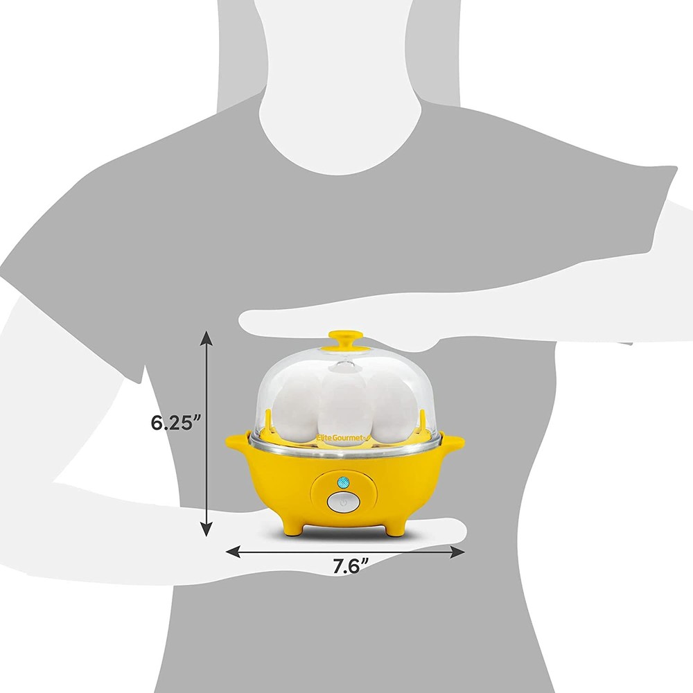 Elite Cuisine Rapid Egg Cooker, 7 Easy-To-Peel, Hard, Medium,..