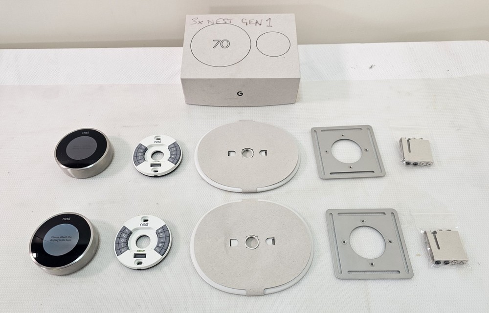 2 - Google Nest 1st Generation Learning Programmable Thermostats & Wall Plates