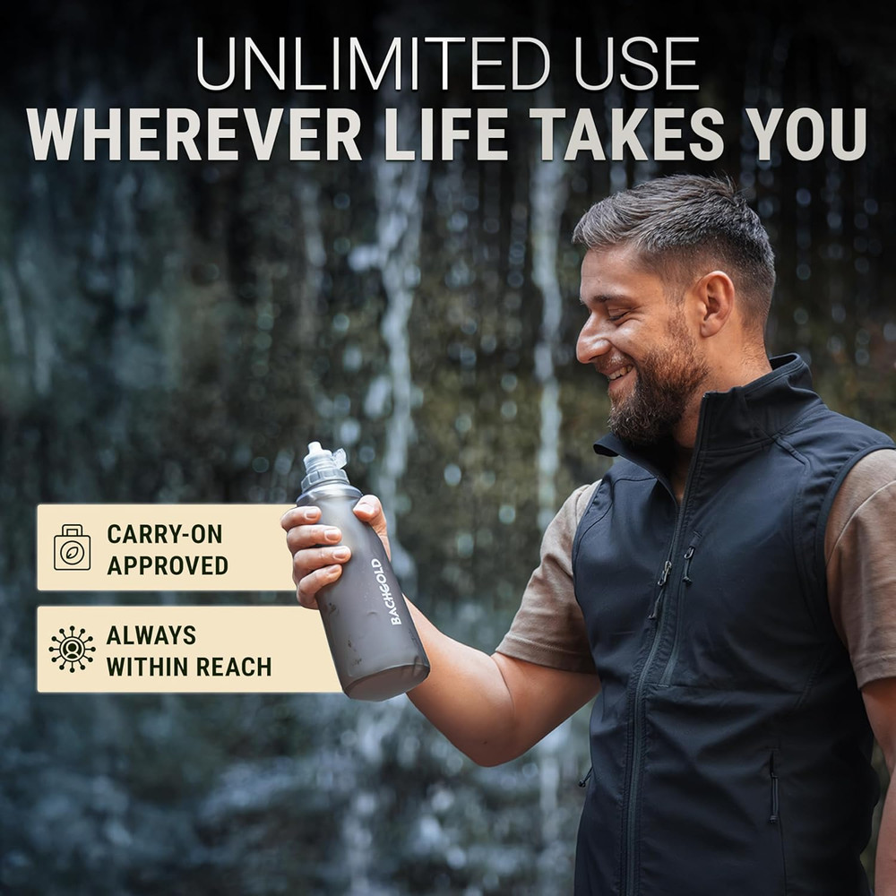 Water Filter Camping – Squeeze Foldable Squeeze Bottle | Ultralight Backpacking