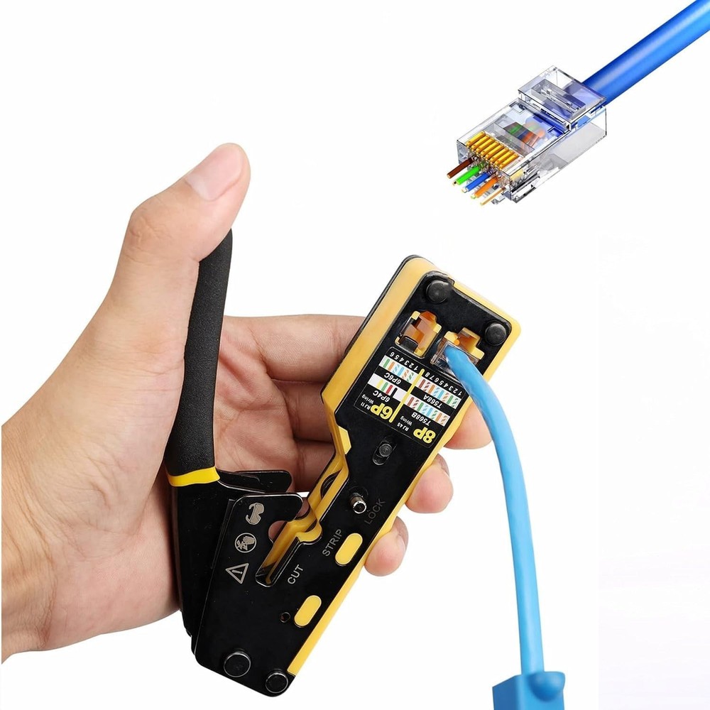 Comprehensive Cable Installation Kit: RJ45 Crimp Tool & Wire Tracker Included