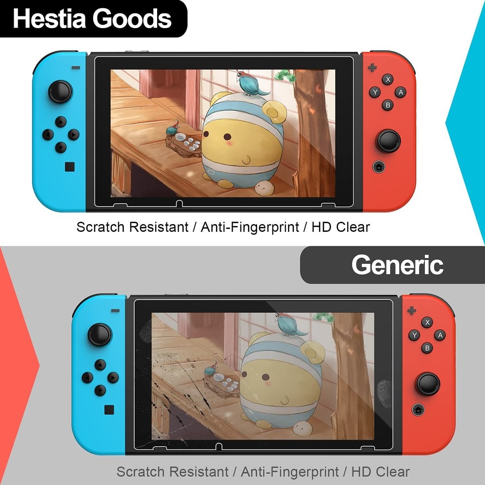 daydayup 3-Pack Tempered Glass Screen Protector for Nintendo Switch