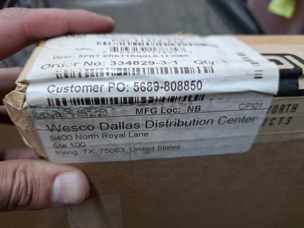 CPI 11312-712 Triangular Support Bracket, Black 12" *New* Free Shipping!!