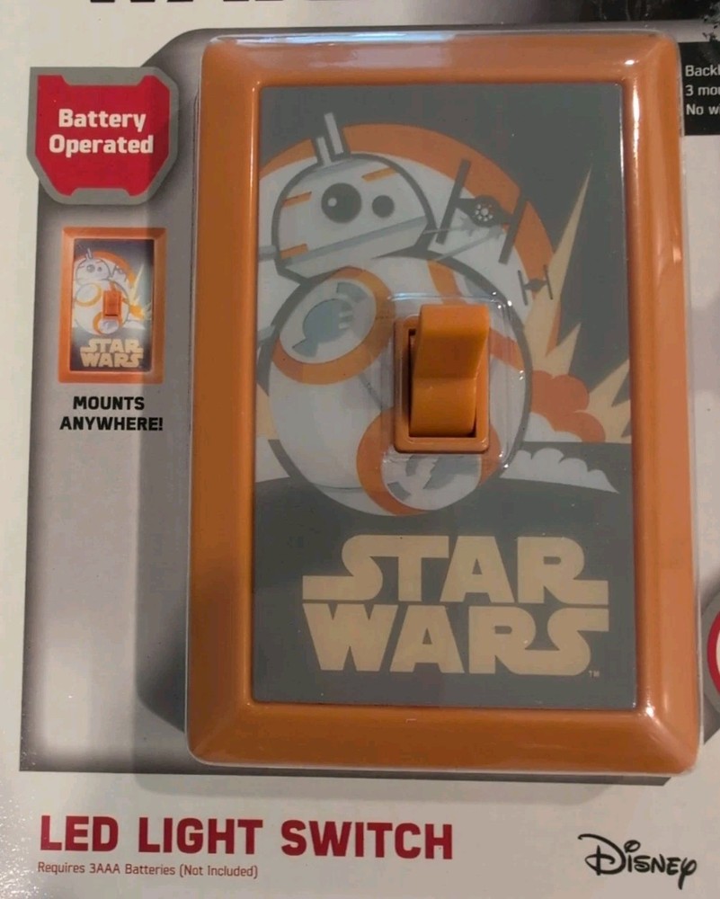 Star Wars Switch LED Night Light, Manual On / Off Switch New