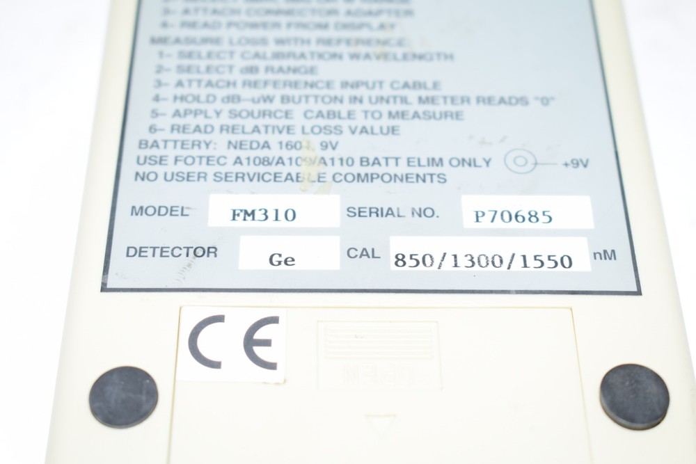 Fotec Fiber Optic Power Meter Model FM310 Ge