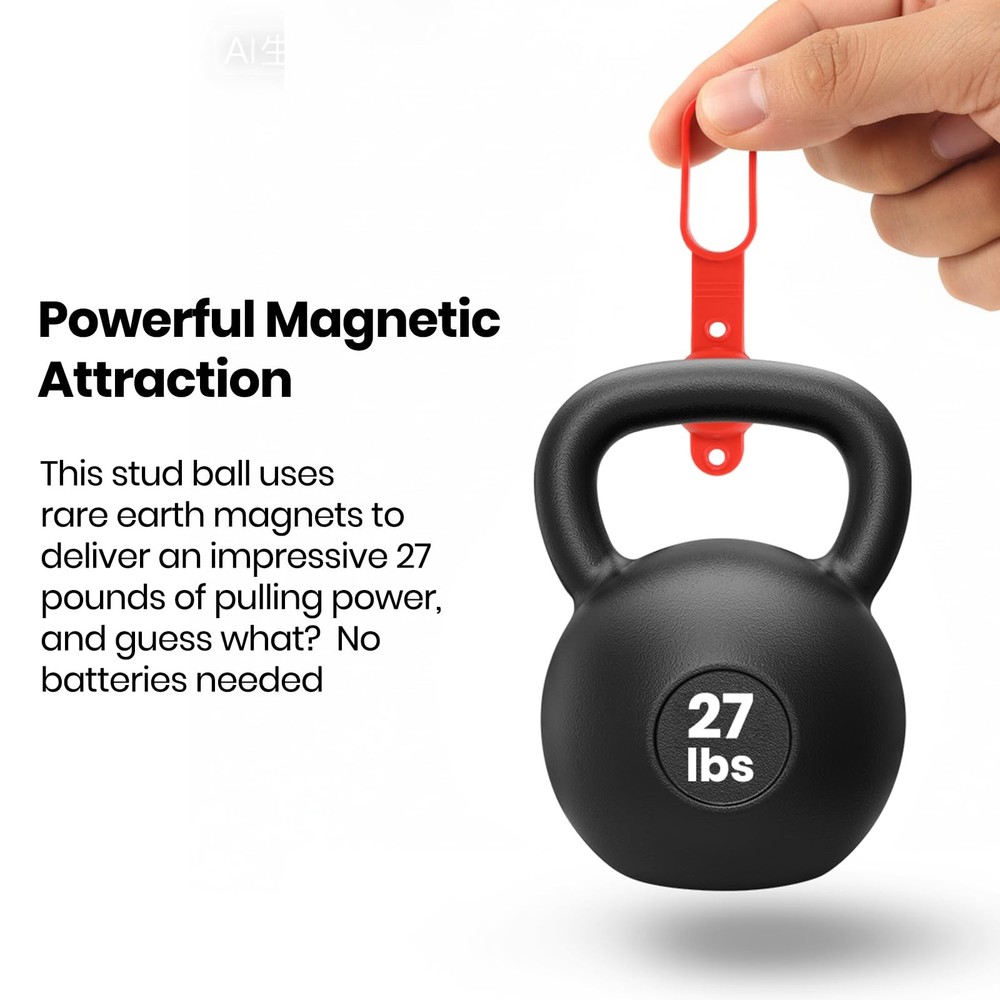 (2-Pack) Magnetic Stud Finder - 27 lbs of Pull Power Stud Ball, Detects Nails...
