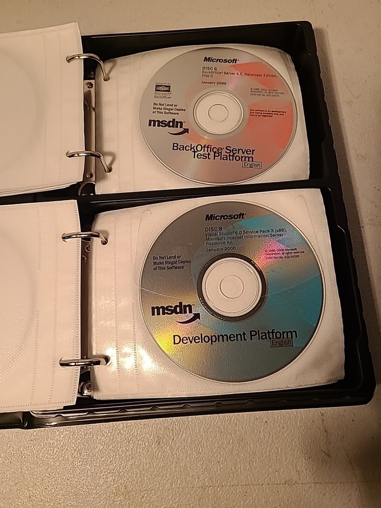 MICROSOFT MSDN Software Discs w/Storage Case Lot of 43