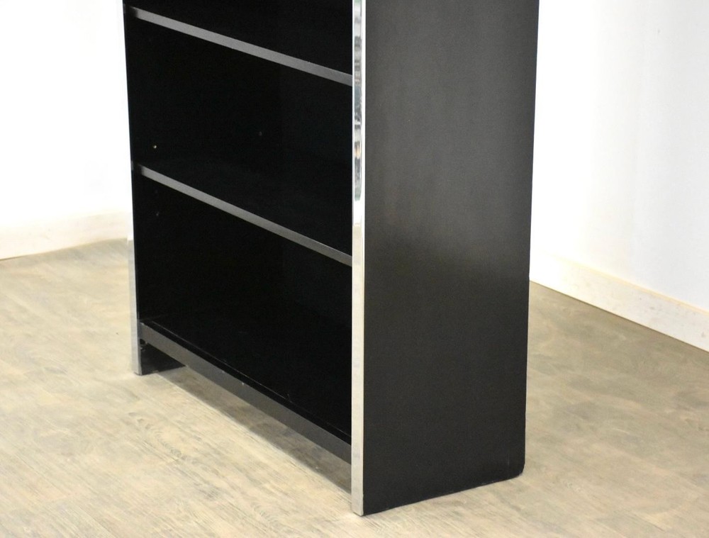 Milo Baughman Style Chrome Bookcase John Stuart
