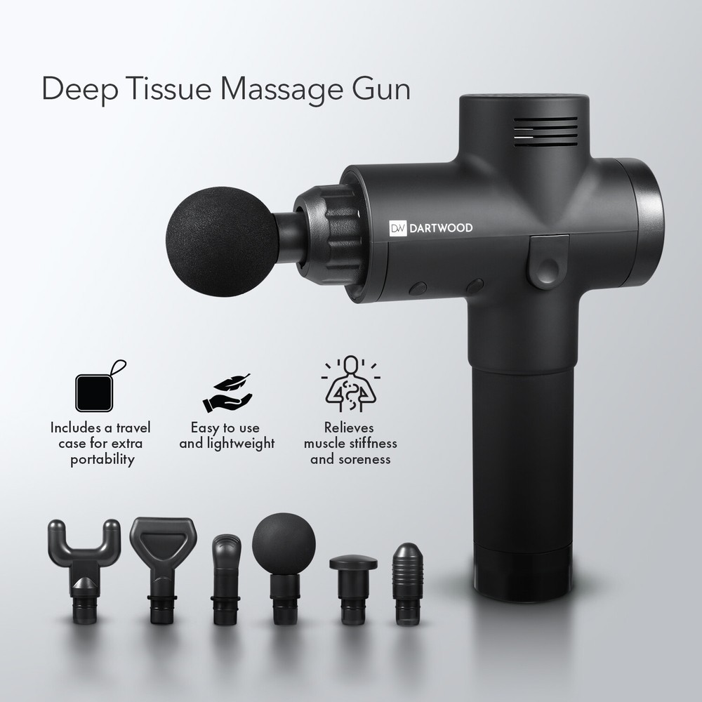 Portable Massage Gun Deep Tissue Percussion Multi Speed Adjustable Setting -Used