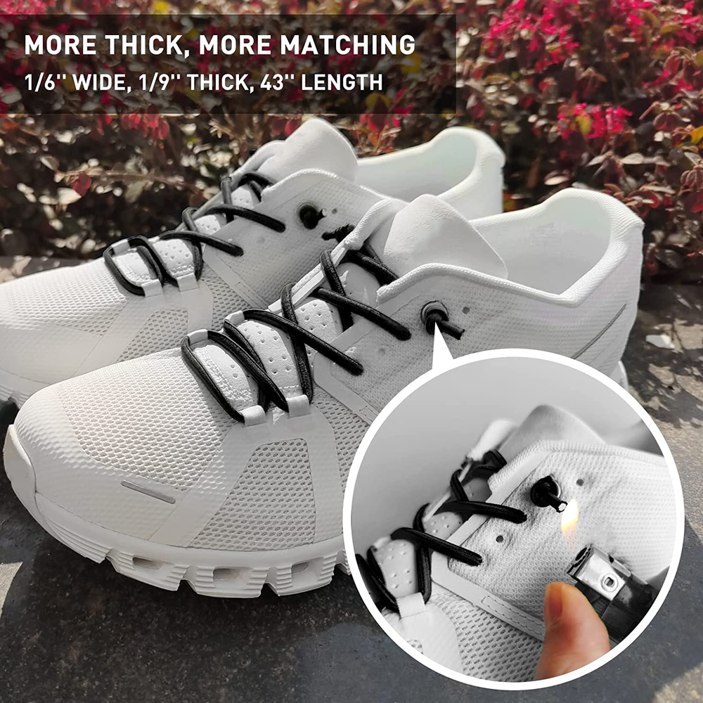 3 Pairs Elastic Shoe Laces Replacement Laces for on CloudStretch round