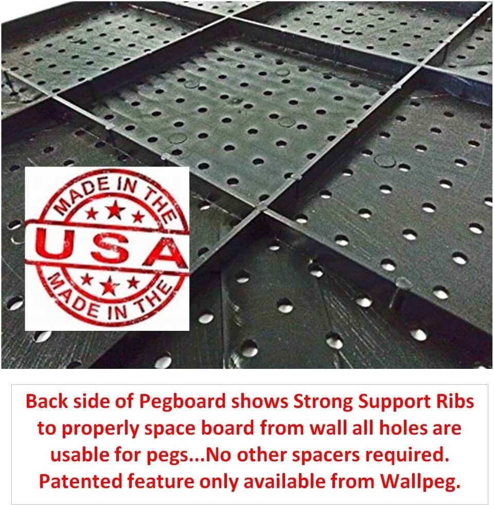 WallPeg Plastic Pegboard Tool Organizer - 72" WIDE Garage Organizer Storage