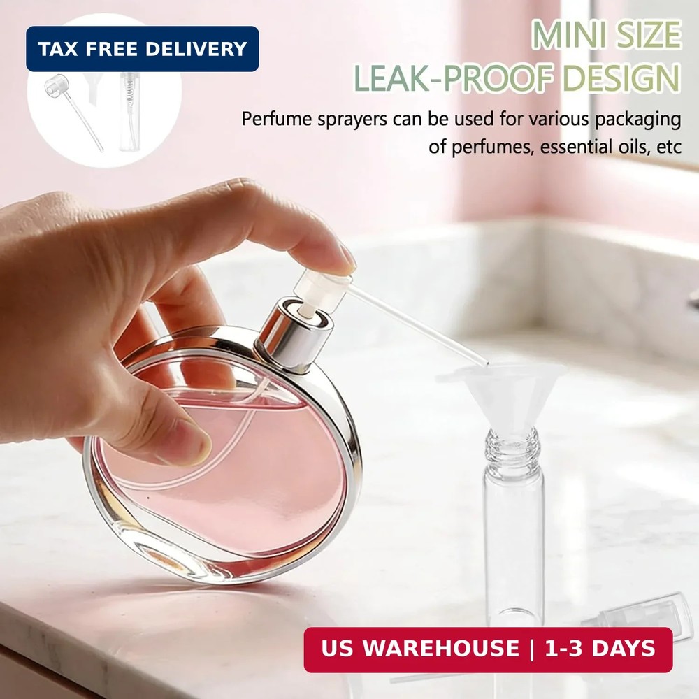 210 Pcs Mini Spray Bottles 3 ml Clear Plastic Perfume Bottles with 20 Tools, Ref