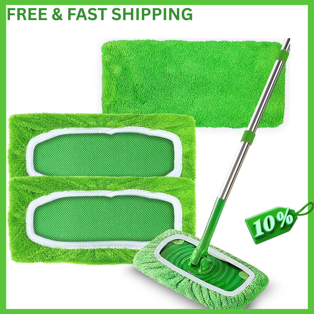 3 Pack Reusable Microfiber Mop Pads Compatible with Swiffer Sweeper, Washable...