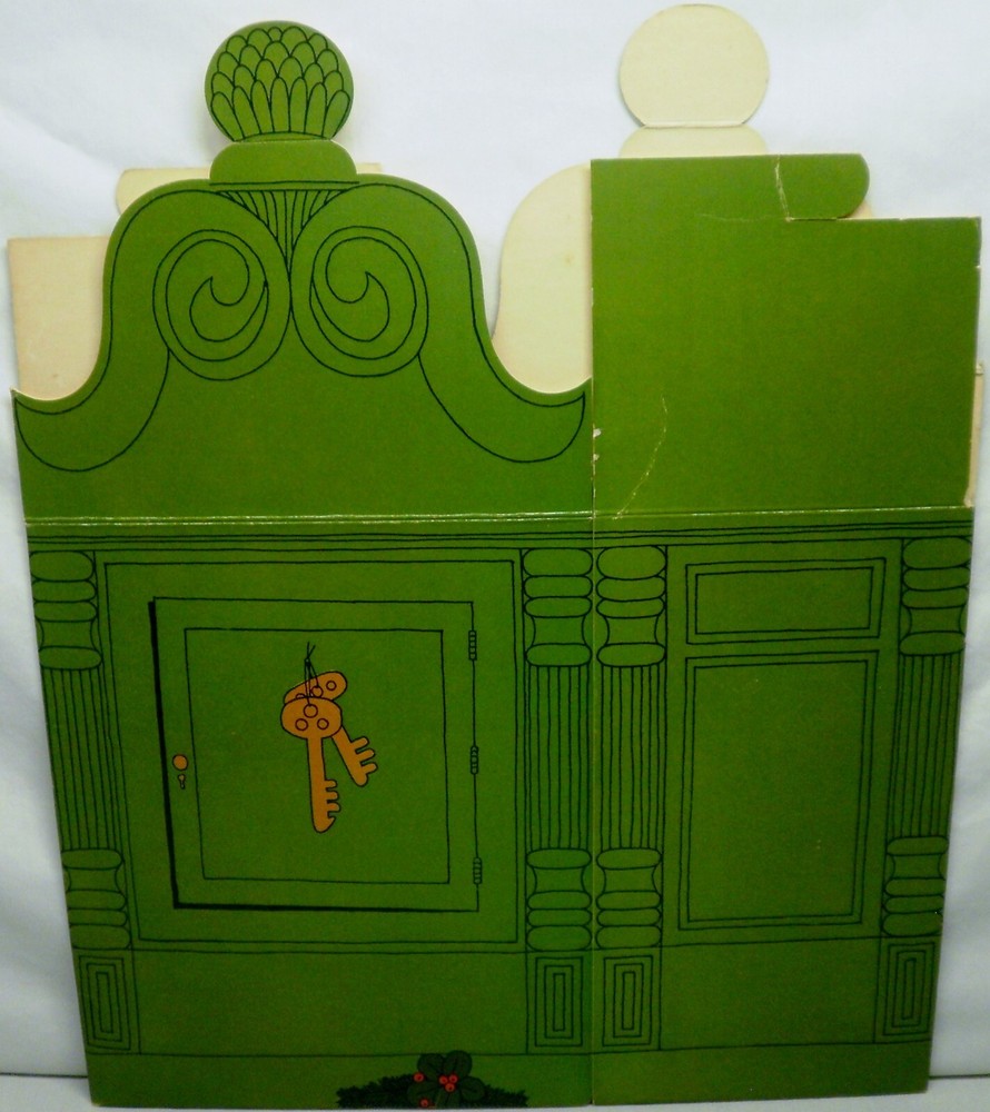 Vintage Petitote Christmas Gift Box EMPTY Sleeping Mouse Under Clock