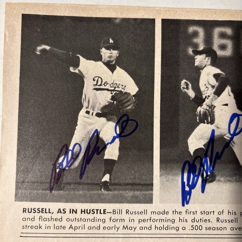 1972 Dodgers Program/signed 4x by Rookie Shortstop Bill Russell