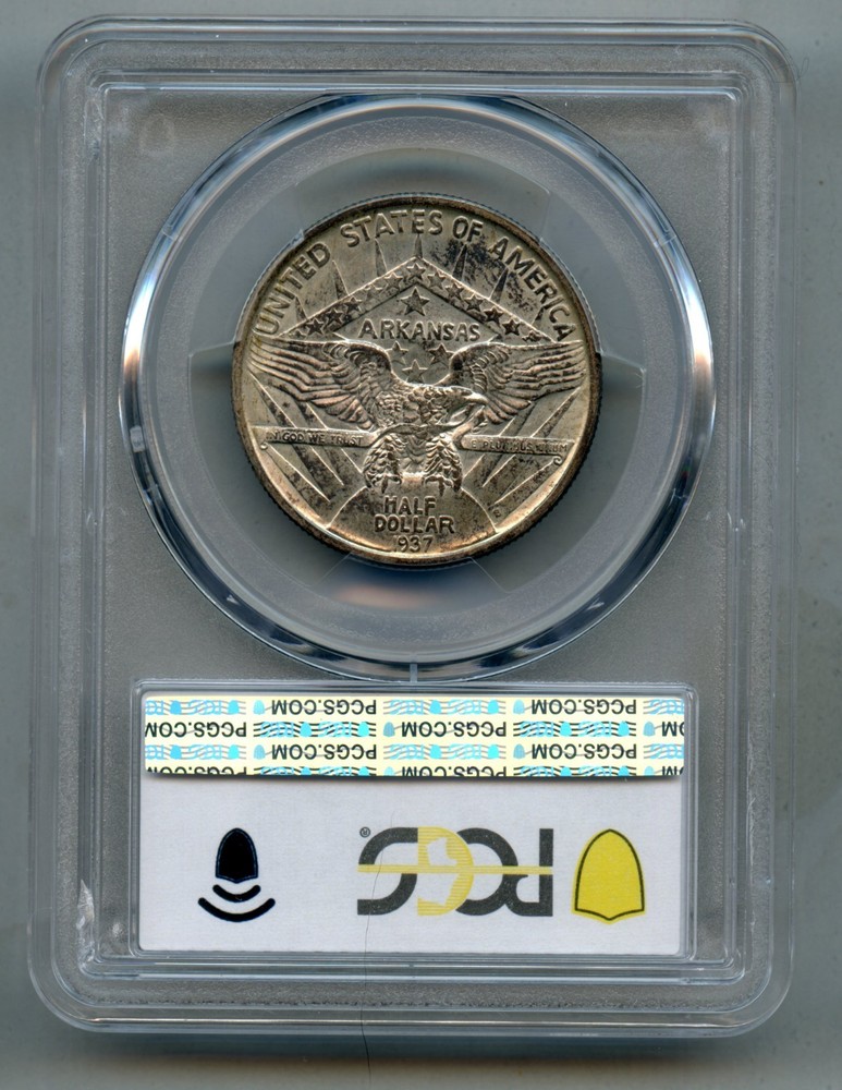 1937 S Arkansas Centennial Commemorative Silver Half Dollar PCGS MS 64