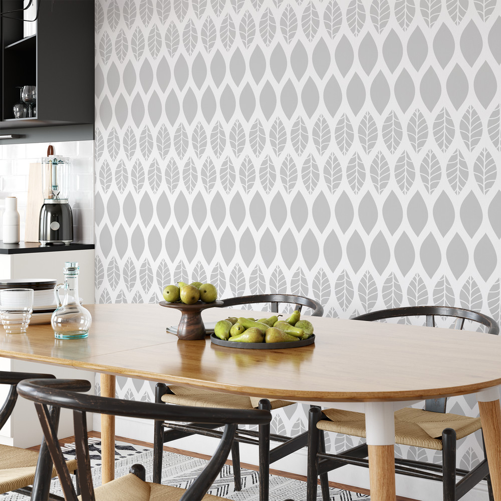 Bittersweet Leaf Pattern Wall Stencil - DIY Wallpaper Alternative