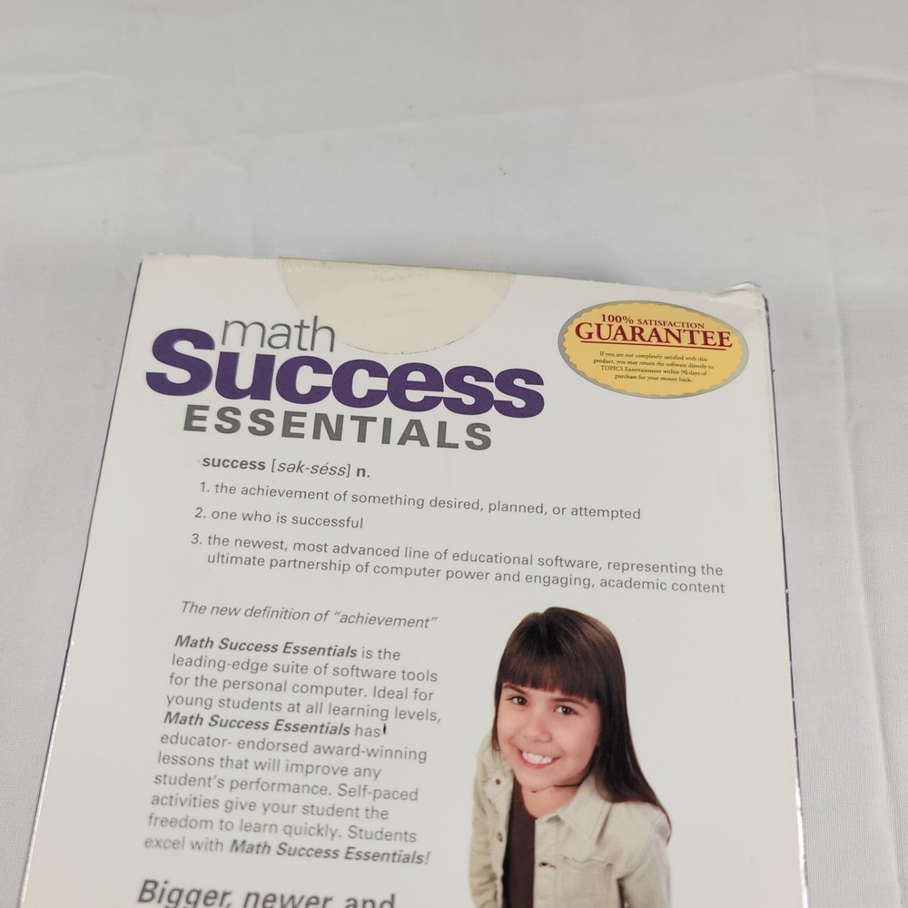 Math Success Essentials PC CD-ROM Software Topics Education Best Selling 2004-06