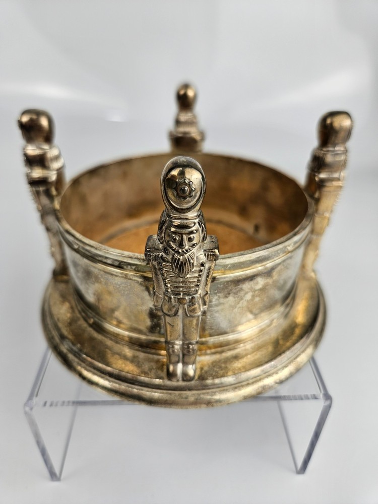 Godinger Silverplate Nutcracker Soldier Wine Champagne Coaster Holder