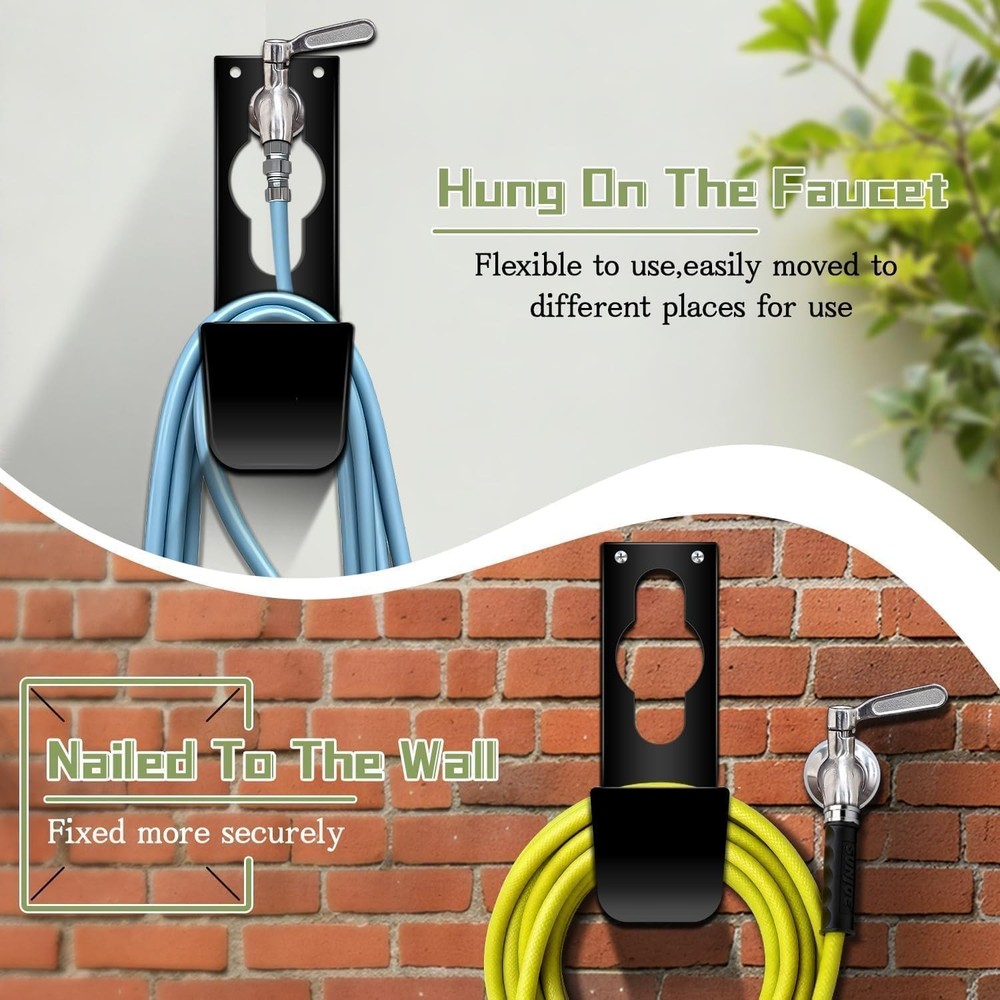 Garden Hose Wall Hook - Rustproof & Sturdy Design for Easy Access