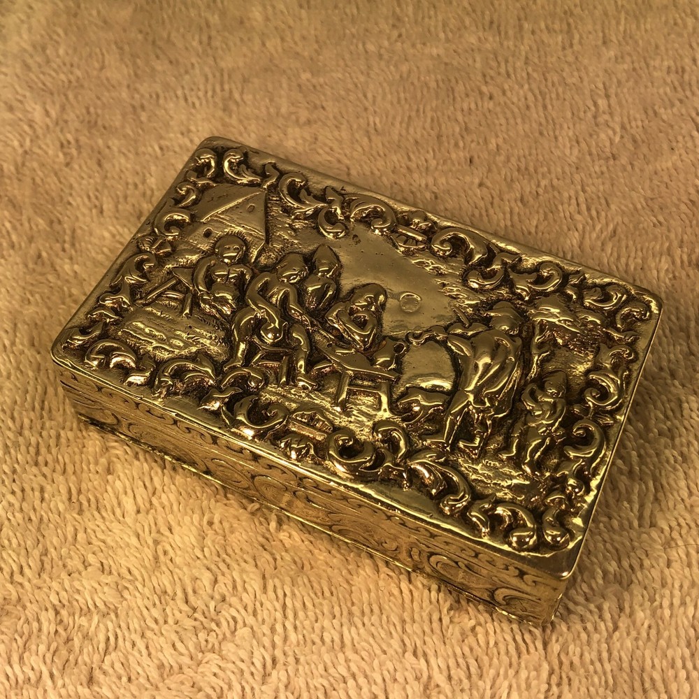 Dutch Solid Silver Table Snuff Box, 1912