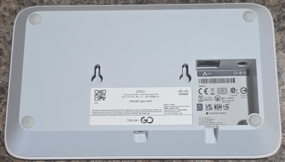 Cisco Meraki Go Wireless Access Point GR12
