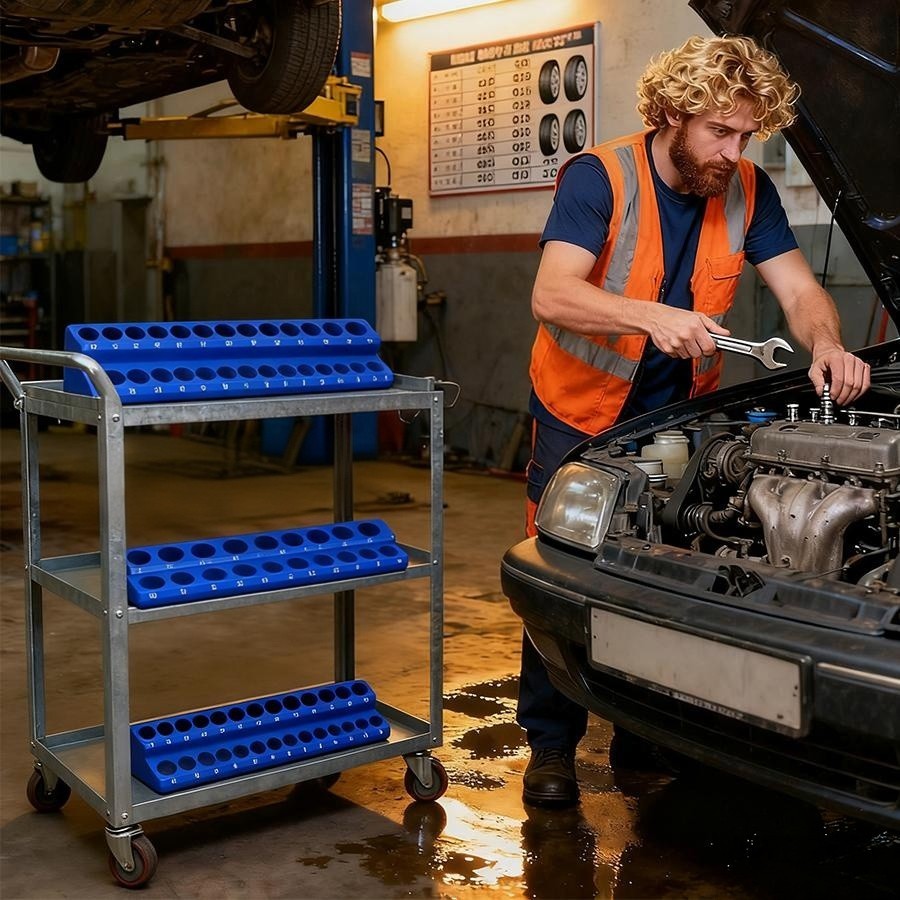 6pcs Magnetic Socket Organizer Holder Set