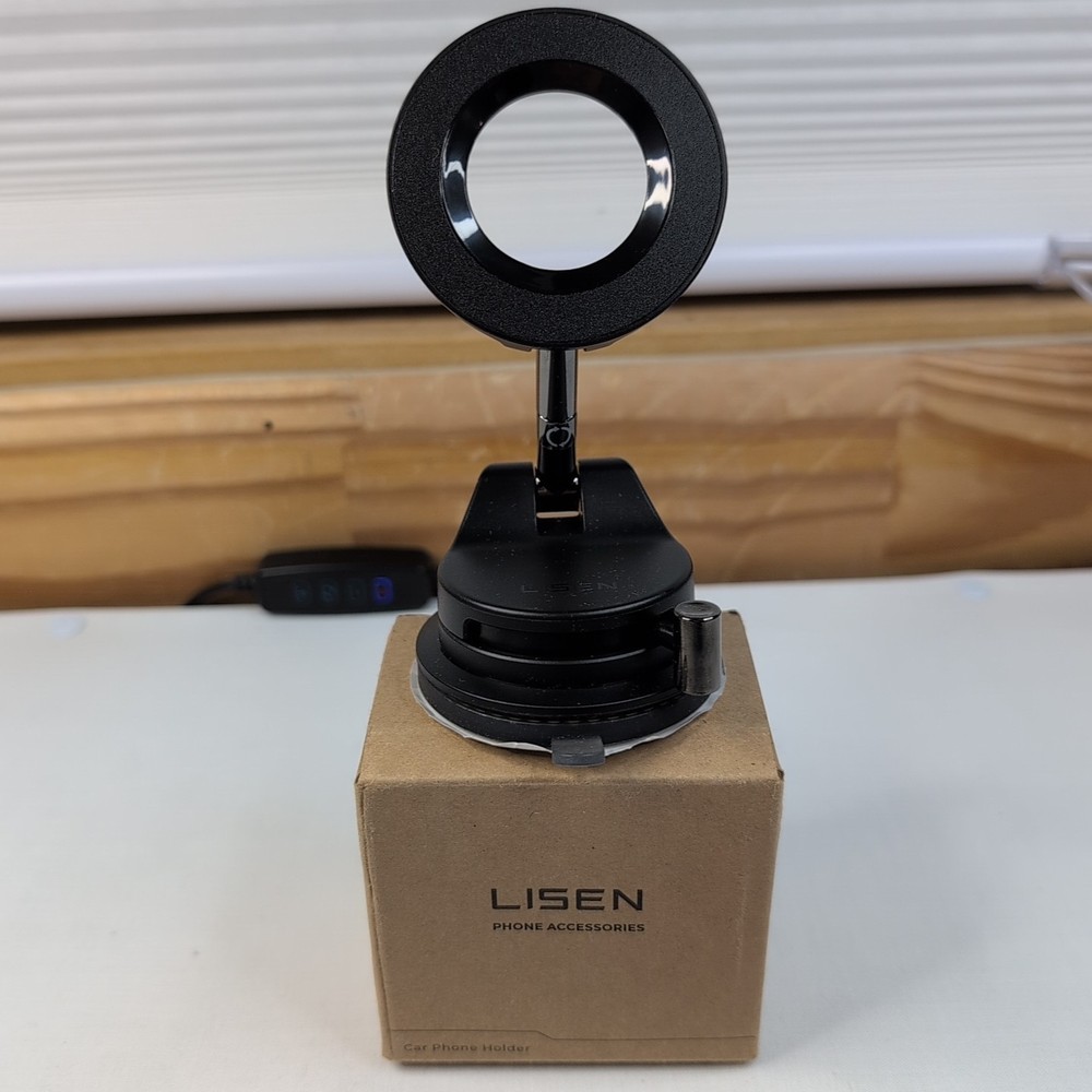 LISEN Mobile Device Cell Phone Flat Surface Adjustable Suction Cup Black