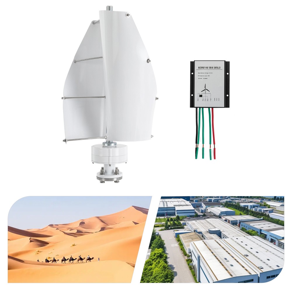 100W Vertical Axis Wind Turbine with Helical Design and Controller