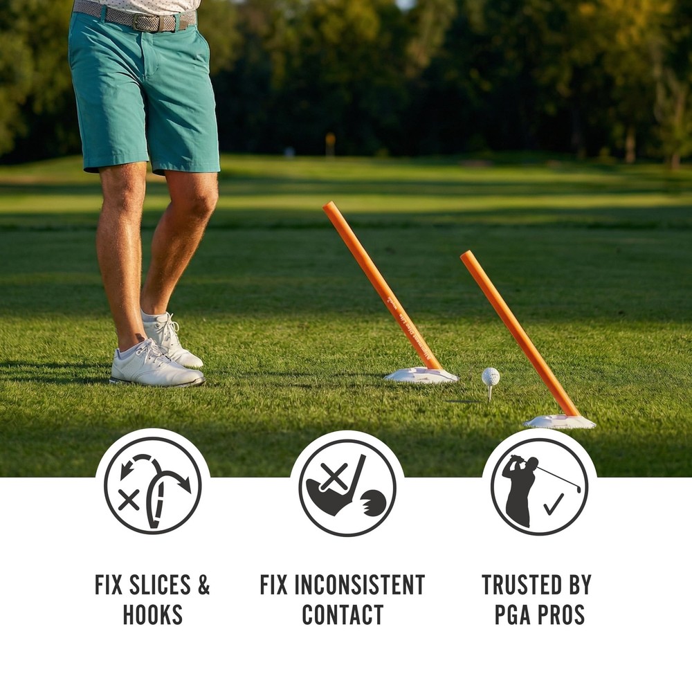 WHYGOLF Alignment Discs Lite Compact Golf Swing Trainer and Sticks Set with 2